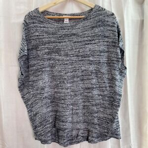 Pure Jill Womens XS Petite‎ Gray Knit Top Short Sleeve Linen Blend Casual